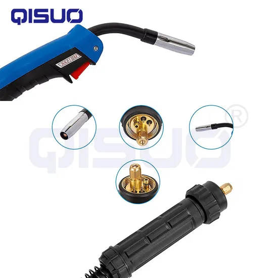 Industrial Precision Edition15ak Air-Cooled MIG Welding Torch - 350A Ergonomic Handle, 5m Cable W/Euro Dinse Connector (CE/UKCA)