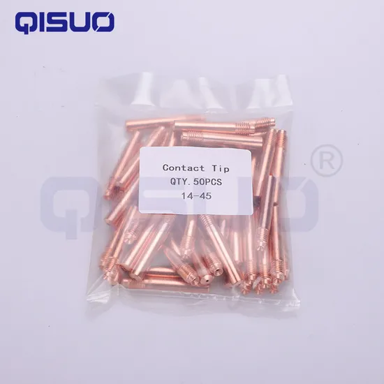 Small Diameter 14-45 Brass Contact Tip Nozzle TIG Welding Process Consumables for Torch Application