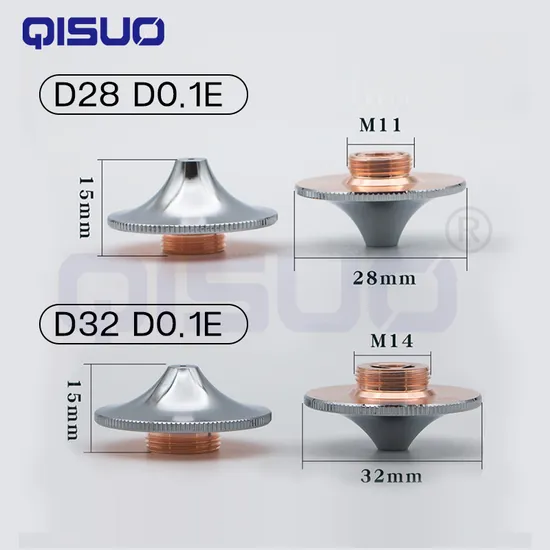 Laser Nozzle Hsg High Speed D28/D32 Double Layer D1.0e/D1.0e/D1.2e/D1.3e/D1.4e/D1.5e/D1.6e/D1.7e/D1.8e/D2.0e D2.5c/D3.0c